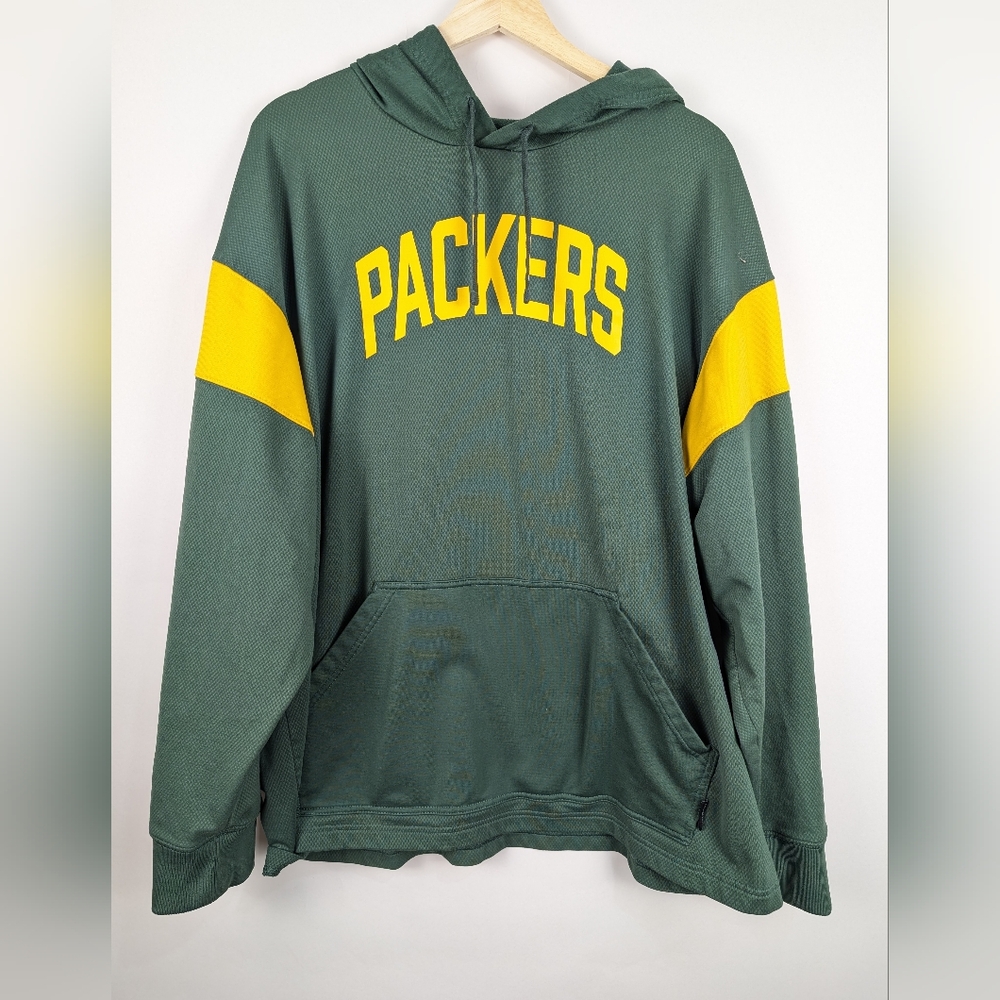 Nike Green Bay Packers Football NFL Green and Yellow Hoodie Mens XL